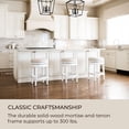 thumbnail image 4 of Maven Lane Pullman Backless Counter Stool in Alabaster White Finish with Cream Fabric Upholstery, Set of 3, 4 of 6