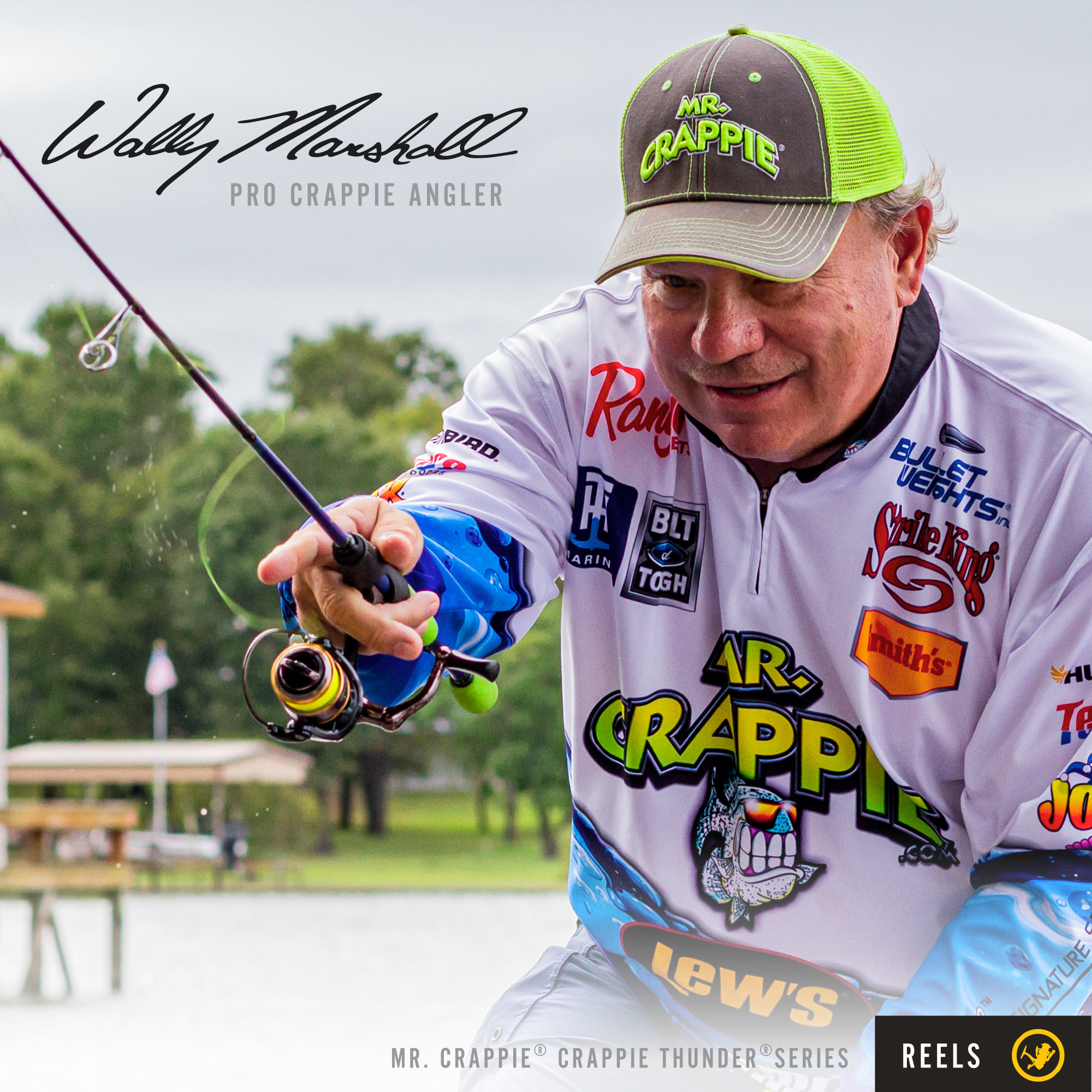Lew's Crappie Thunder Spinning Fishing Reel, Size 50 Reel, Green
