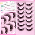 thumbnail image 6 of Wispy Lashes False Eyelashes Clear Band Cat Eye Lashes Natural Look 15MM Fake Eyelashes Pack Pestañas Postizas Naturales Wispy D Curvature Lashes, 7 Pairs, 6 of 14