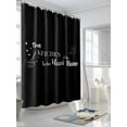 thumbnail image 3 of Black Kitchen Small Stall Shower Curtain, Waterproof Shower Curtains for Bathroom, Spring Floral Love Heart Washable Fabric Cloth Bath Curtain for Bathtub Decoration with Hooks 36x72 Inches, 3 of 6