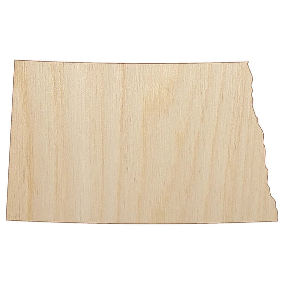 North Dakota State Silhouette Wood Shape Unfinished Piece Cutout Craft DIY Projects - 4.70 Inch Size - 1/8 Inch Thick