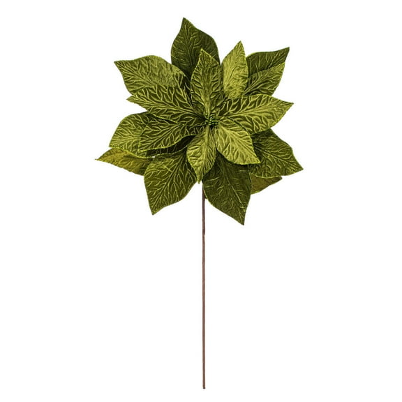 27.5" Green Poinsettia 24" Flower 2/Bag