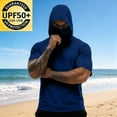 thumbnail image 7 of ZVNAΖH Men's Sun Protection Hooded T-Shirt, Short Sleeve Athletic Top with Face Mask for Workout & Outdoor, S-3XL, 7 of 7