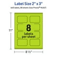 thumbnail image 6 of Avery Rectangle Scalloped Labels, Bright Green, 2" x 3", 640ct, 6 of 11