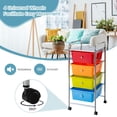 thumbnail image 4 of YYAo Filing Cabinet, File Cabinet, 4-Drawer Cart Storage Bin Organizer Rolling with Plastic Drawers-Multicolor, 4 of 7