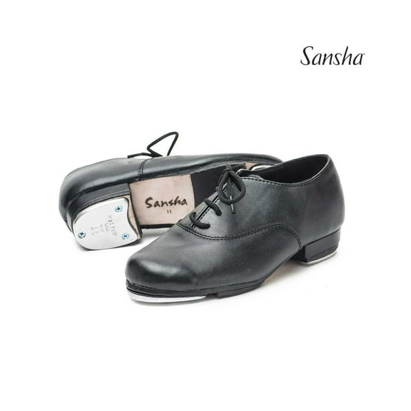 Sansha TEE-OSCAR Youth Leather Oxford Tap Shoes for Dance Class & Performance (Metal Taps)