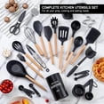 thumbnail image 2 of Country Kitchen 38-Pc Cooking Utensils Set Silicone Spatula & Kitchen Gadgets, Black, 2 of 7