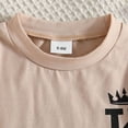 thumbnail image 6 of Karoyedx Boys Outfit Sets Baby Boys Summer Outfits Clothes Letter T-Shirt Top Elastic Shorts Toddler Clothing Set Khaki Size,9-12 Montns, 6 of 7