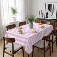 thumbnail image 6 of Pink White Stripe Table Cloth Waterproof Tablecloths, Modern Minimalist Geometric Striped Tablecloth Dining Table Cover for Kitchen Party Tabletop Outdoor, Rectangle Tablecloth 60x102 Inch, 6 of 9