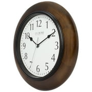 La Crosse Clock 10 In Brown Linwood Classic Analog Quartz Wood Wall Clock, 404-2625