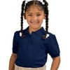 French Toast Girls' Short Sleeve Pique Stretch Polo (Navy 10)