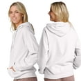 thumbnail image 5 of JERZEES Unisex Ultimate CVC Hooded Sweatshirt, 60/40 Cotton/Polyester Winter Fleece Pullover Hoodies (White+Black Ink 2 Pack, 2XL), 5 of 8