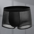 thumbnail image 4 of Skymirror Men Summer Underwear Mid-rise Wide Elastic Waistband Boxer Briefs U-convex Thin Ice Silk Mesh Shorts Panties Underpants, 4 of 8