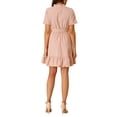 thumbnail image 3 of Allegra K Women's Ruffle Hem Fit and Flare Frill Trim Button Front Dresses, 3 of 6