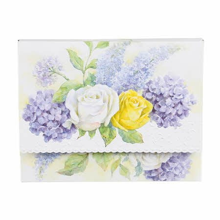 Carol's Rose Garden Roses and Hydrangeas Blank 10 Card Set Portfolio