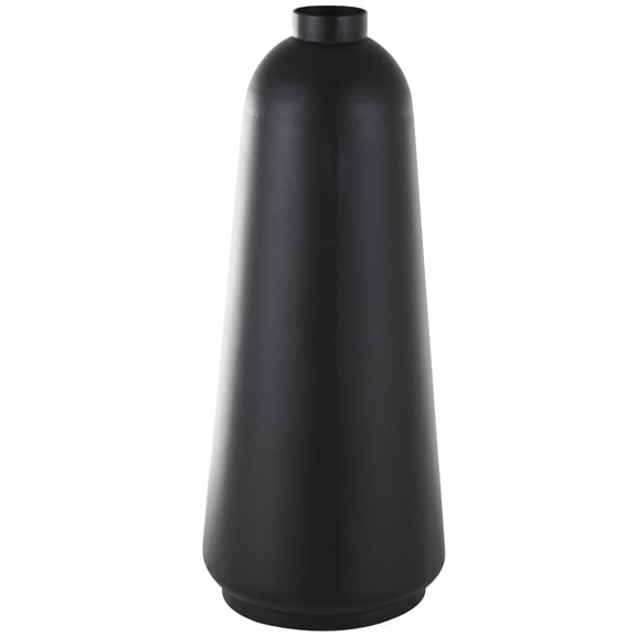 DecMode 37" Black Metal Vase with Narrow Opening