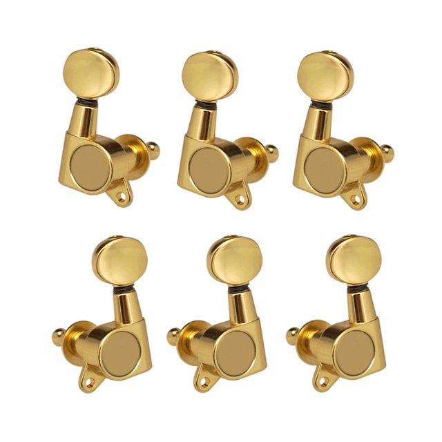 Guitar String Tuning Pegs Tuning Machines Machine Heads Tuning Keys Oval Button 6 Right for Electric Guitar or Acoustic Guitar Chrome Black