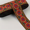 thumbnail image 5 of 1pc 2Yards 3.3cm Wide Vibrant Floral Jacquard Ribbon - Ethnic Lace Trim for Clothing, Bag Sewing, Fabric Embellishment - Woven Webbing Tape with Embroidered Flower Pattern for DIY Crafting, 5 of 8