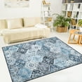 thumbnail image 7 of Haperlare Area Rugs Washable Rug Boho Moroccan Rug Vintage Non-Slip Rugs Soft Floral Throw Rug, 8' x 10' Gray Blue, 7 of 7