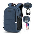 thumbnail image 2 of Fashionable Multi Pocket Neutral Backpack, Waterproof, Anti-theft, 14 Inch Computer Backpack, USB And Headphone Reserved Ports Blue, 2 of 6