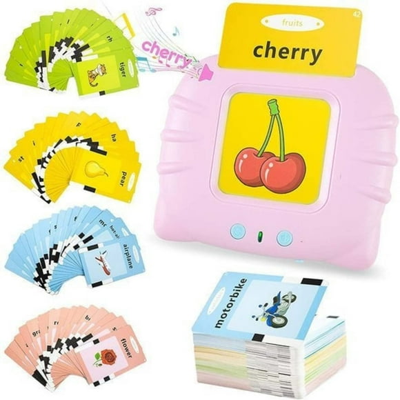BKER Talking Flashcards For Kids 112 Cards And 224 Sight Words Speech And Travel Toy For Kids Reading Machine Preschool Montessori Educational Toy Learn Animal Shape
