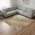 thumbnail image 2 of HomeRoots 679496 8 x 10 ft. Copper Beige & Ivory Striped Washable Machine Made Rectangle Area Rug with UV Protection, 2 of 9