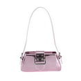 thumbnail image 5 of Women Shoulder Bag Glossy Handbag Stylish Tote Bag for Vacation Summer Party Pink, 5 of 7