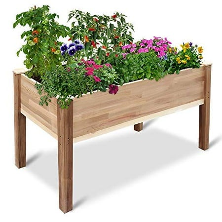 Jumbl Raised Canadian Cedar Garden Bed | Elevated Wood Planter for Growing Fresh Herbs
