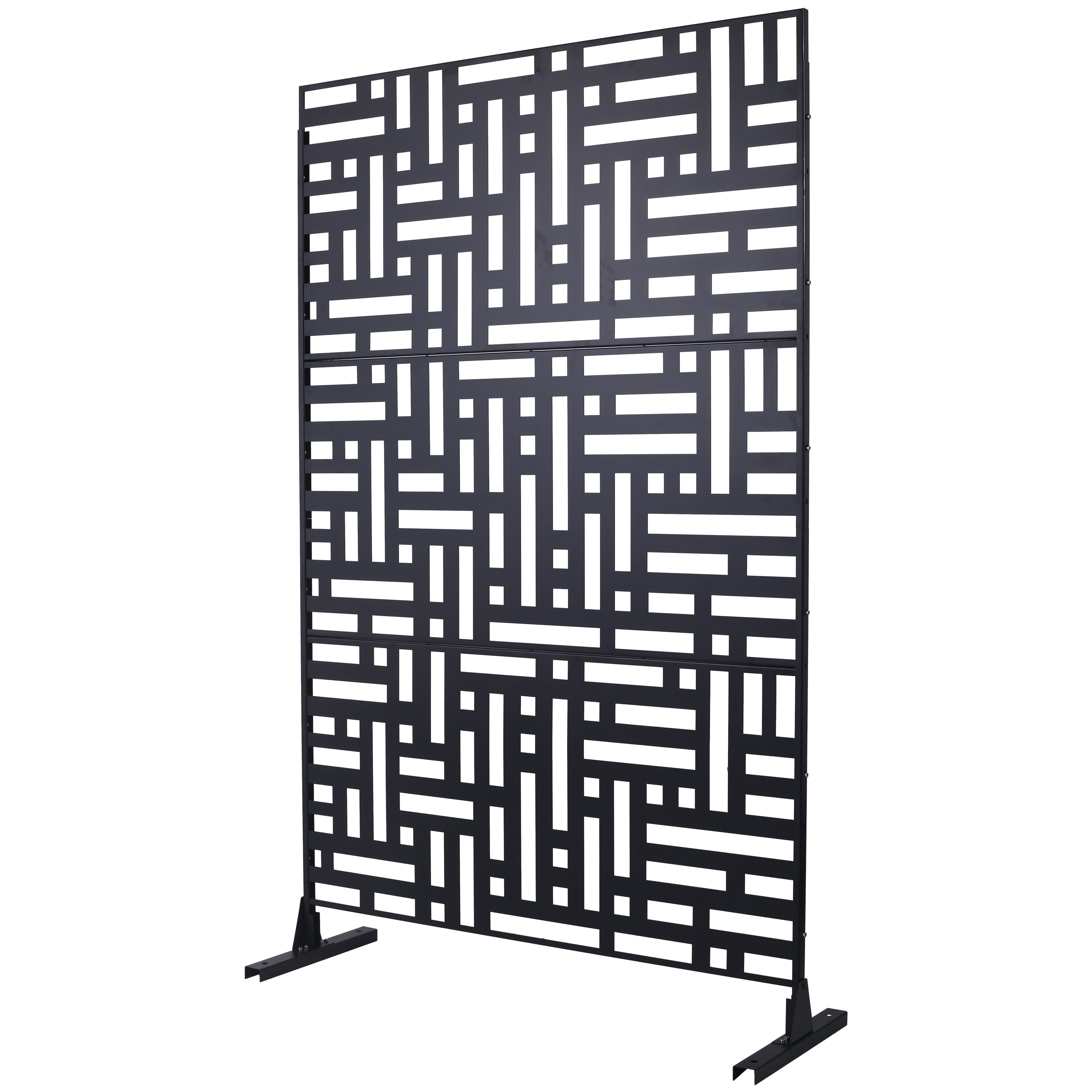 Outdoor & Indoor Privacy Screen Metal Privacy Screen 76" Hx48" W, Freestanding Decorative Privacy Screen for Deck Balcony Patio, Privacy Fence Panels for Outside Lawn Garden
