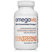 OmegaVia Ultra Concentrated Omega 3 Fish Oil, 60 Burpless Pills, High Potency  1105 mg Omega 3 per Pill, 3X More Omegas Than Regular Fish Oil Supplements, Triglyceride Form, High EPA w/ DHA &
