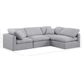 thumbnail image 3 of Meridian Furniture Indulge 129" Linen Fabric L-Shaped Modular Sectional in Gray, 3 of 7