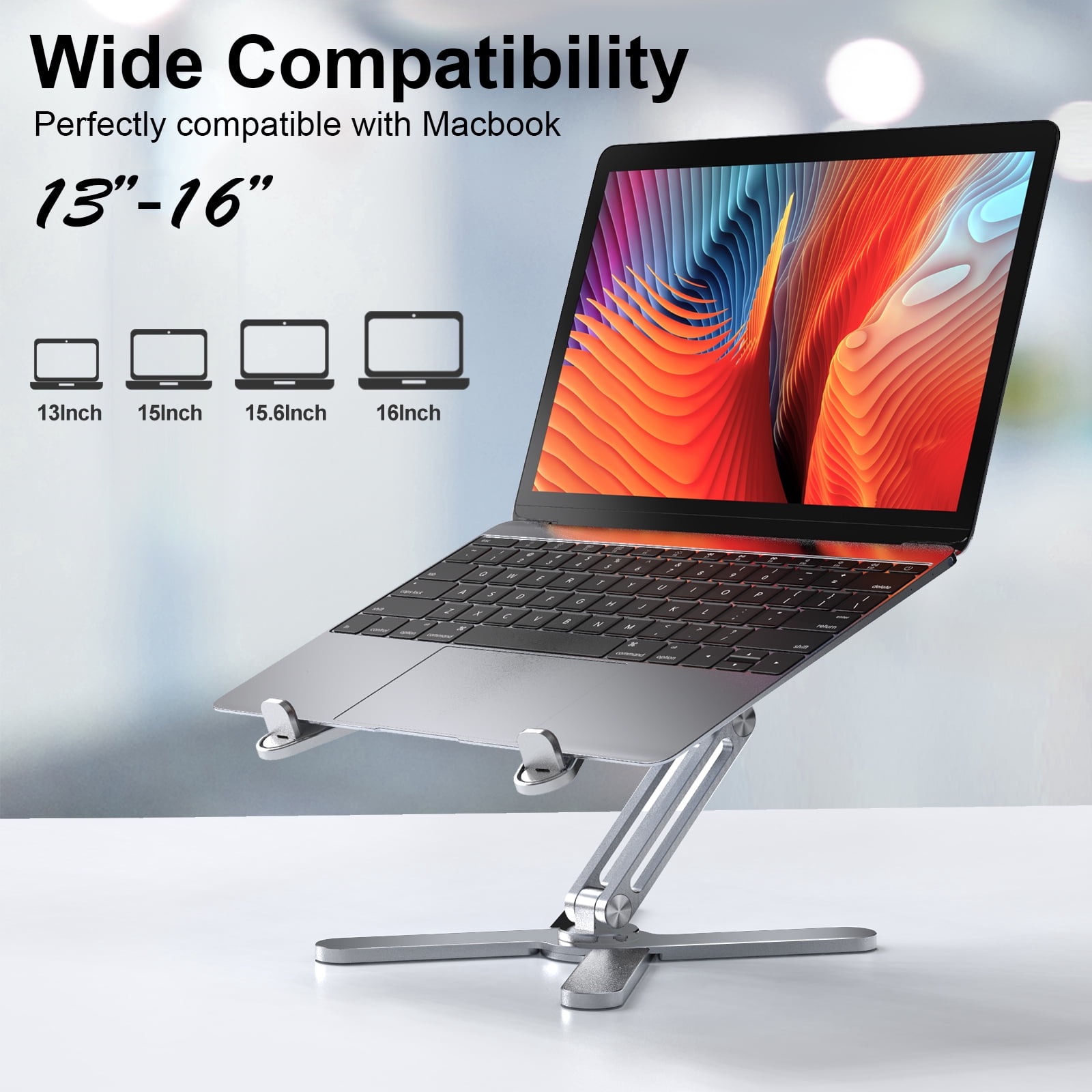 LIENS Adjustable Laptop Stand with 360 Rotating Base, 16"