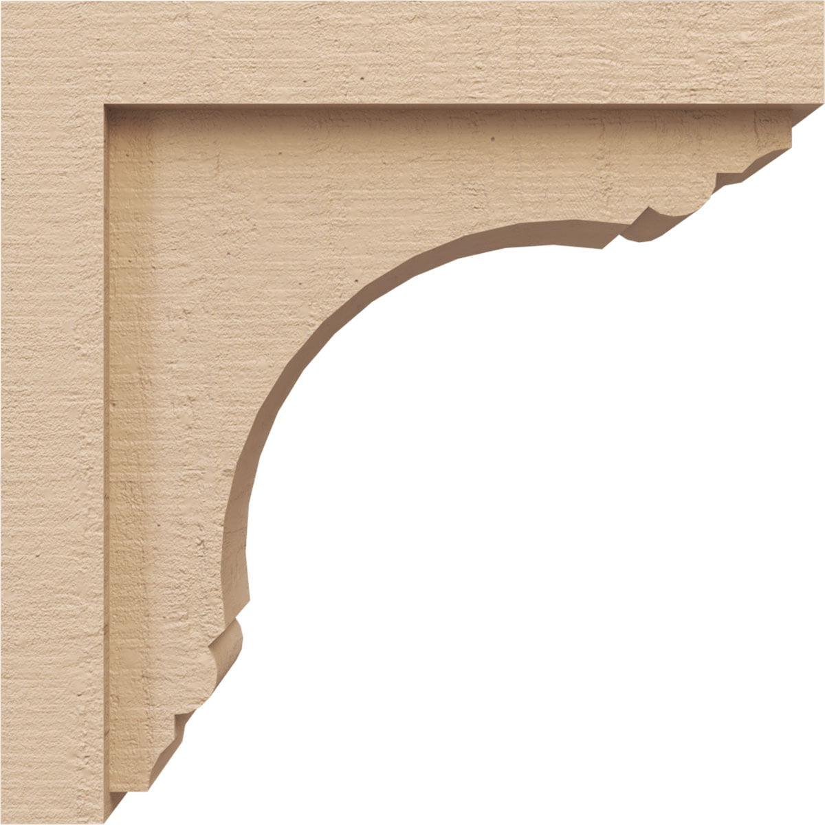 5"W x 10"D x 10"H Classic Warren Rough Cedar Woodgrain TimberThane Corbel, Primed Tan