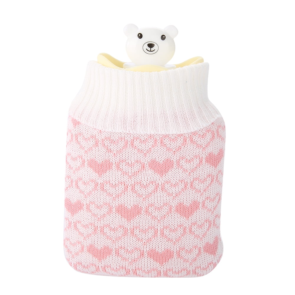 Tebru Soft Silicone Hot Water Bottle Bag Cute Bear Heat / Cold Therapy