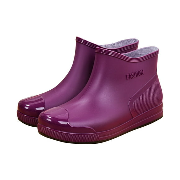 Rinsvye Women's Rain Boots Low Womens Shoes Boots Cut Short Tube Plastic Boots Wide Calf Water Shoes with Non Leather Hunting Boots Slip Soles Warm Fleece Womens Shoes Wide Sizes Lined Removable ins