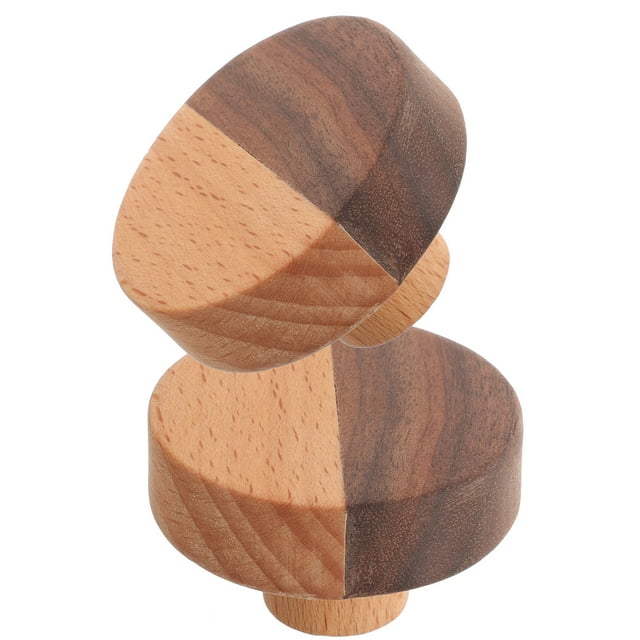 BEADCEST 2pcs Rustic Wood Cabinet Knobs Decorative Door Pulls for Home Use Multi Color 1.5in Diameter