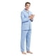 thumbnail image 2 of GLOBAL Conjuntos de Pijamas para Hombre, Ropa de Dormir de Franela 100% Algodón, Ropa de Dormir Superior E Inferior de Manga Larga, Rombo Azul S, 2 of 7