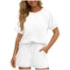 thumbnail image 1 of TaTaai Women's Short Sleeve Top and Shorts Set Round Neck Design Elastic Waist Shorts with Pockets Solid Color Casual Two Piece for Summer Daily Activities Gift, 1 of 5