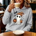 thumbnail image 5 of Hoodie for Women Halloween Ghost Graphic Pullover Hooded Sweatshirts Fall Casual Long Sleeve Soft Fleece Hoody Jackets with Kangaroo Pocket Ladies' Halloween Party Costumes, 5 of 5
