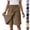 Brown, variant on Women's Casual Elastic Waist Wrap Skort, High Waist Stretch Summer Skirt Shorts Asymmetrical Comfortable Breathable Fit Blue L
