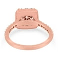 thumbnail image 4 of Halo Princess Cut Wedding Ring Rose Tone Morganite CZ 925 Sterling Silver Size 7, 4 of 7