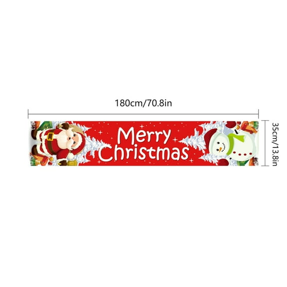 Christmas Table Runner Linen Decorative Table Cloth with Tassels for Washable Wrinkle Resistant Table Runners for Christmas Party Dinner, Xmas Theme Dining Room, 14X71 Inches