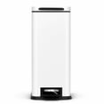 thumbnail image 2 of Home Zone Living 4 Gallon Slim Kitchen Trash Can with Step Pedal, Soft-Close Lid and Removable Inner Bucket, Stainless Steel, Matte White, 2 of 9