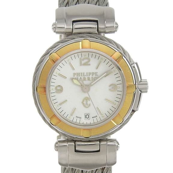 Pre-Owned CHARRIOL Wristwatch 53.97.3654 Stainless Steel Quartz Analog Display White... (Good)