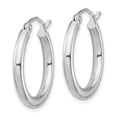 thumbnail image 2 of White Sterling Silver Earring Hoop Women'S 22 mm 20, 2 of 3