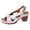 Silver, variant on Platform Heels for Women Open Toe Cut out Bowknot Chunky Heeled Sandals Comfortable Ankle Strap Wedding Party Dress Shoes Silver Size 8.5