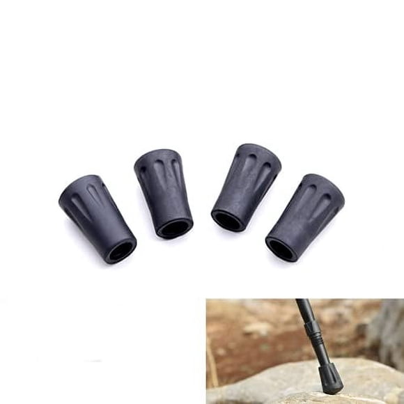 Puntas de Goma para Bastones, Paquete de 4 Puntas para Bastones de Trekking, Pies de Goma de Repuesto para Bastones de Senderismo, Bastones, Bastones de Trekking, Punta de Goma para Bastones, Bastones