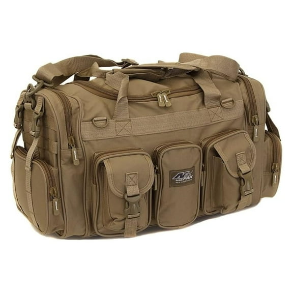 Mens Large 22" Inch Tan Duffel Duffle Military Molle Gear Shoulder Strap Travel Bag