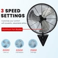 thumbnail image 4 of 2 Pack 22" Wall Mount Fan, 3 Speeds Wall Oscillating Fan with 7000 CFM, Cooling Fan, High Velocity Fans, Black, 4 of 7