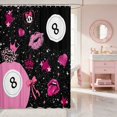 thumbnail image 2 of Erosebridal 8 Ball Shower Curtain 72Wx72L Y2K Bathroom Curtain, Black Hot Pink, 2 of 5